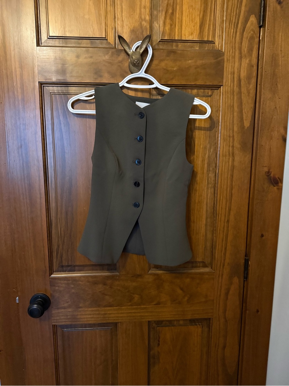 Aritzia Olive Sleeveless Tailored Vest